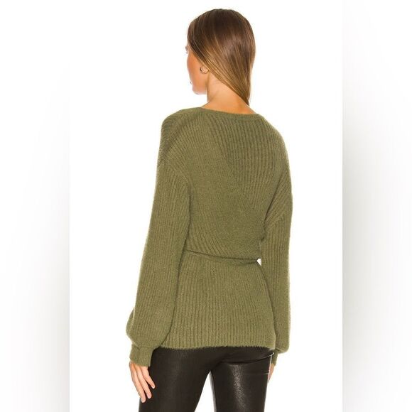 NWT House of Harlow x Revolve Khalida Alpaca Wool Green Sweater V Neck Size S - Picture 5 of 12